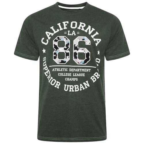 KAM California Camo Print T-Shirt Khaki Marl